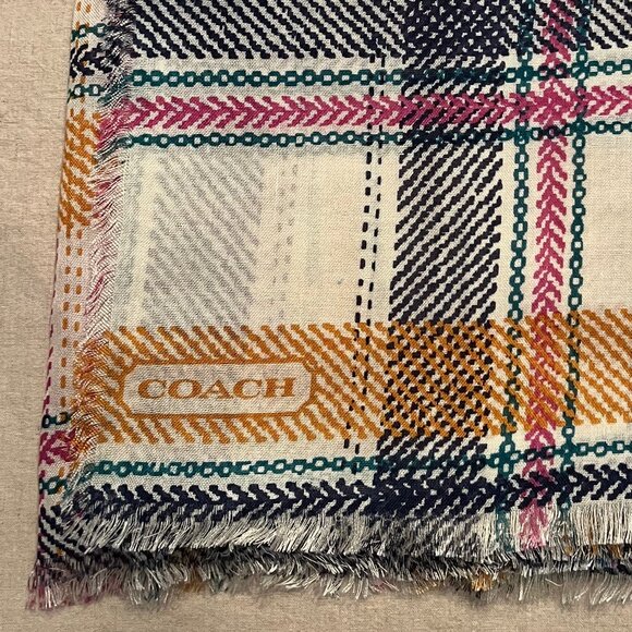 Coach Scarf with Plaid pattern - wool/silk blend - Authentic - Picture 7 of 10